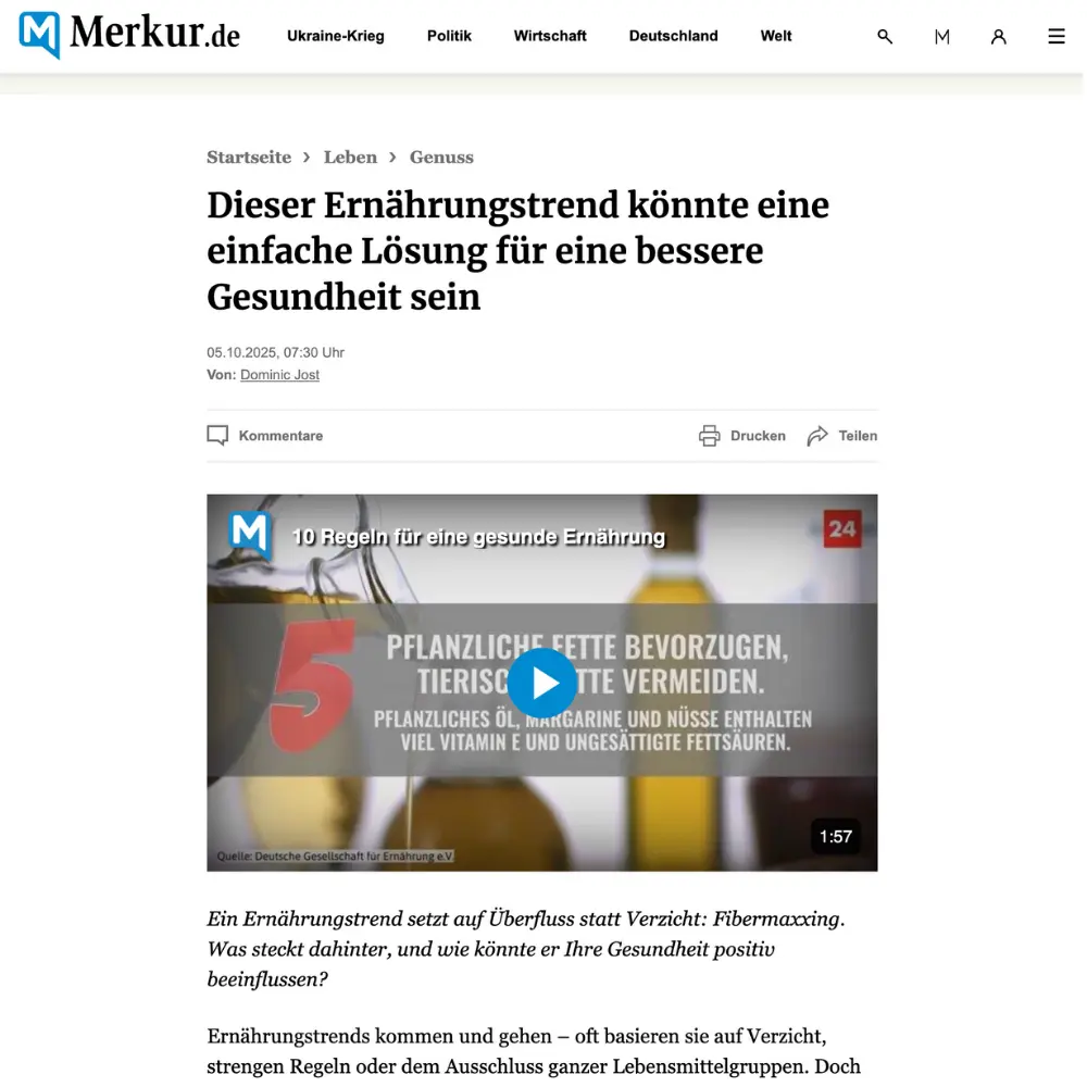 Merkur Artikel: Dieser Ernährungstrend könnte eine einfache Lösung für eine bessere Gesundheit sein